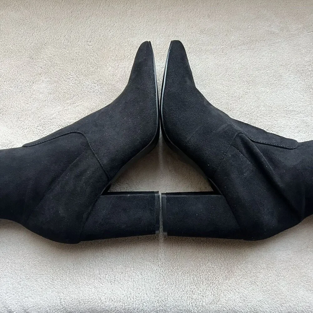 Steve Madden Rational Black Stretch Faux Suede Over The Knee Boots Women’s 7.5 M